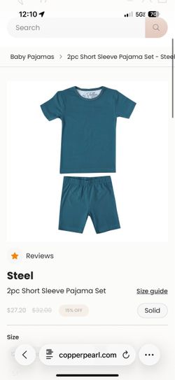 New with tags, Copper Pearl 2pc short sleeve pajama set in size 2T.