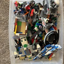 Almost 30 Pounds Bulk Lego + 12 Baseplates, Motor, & Book