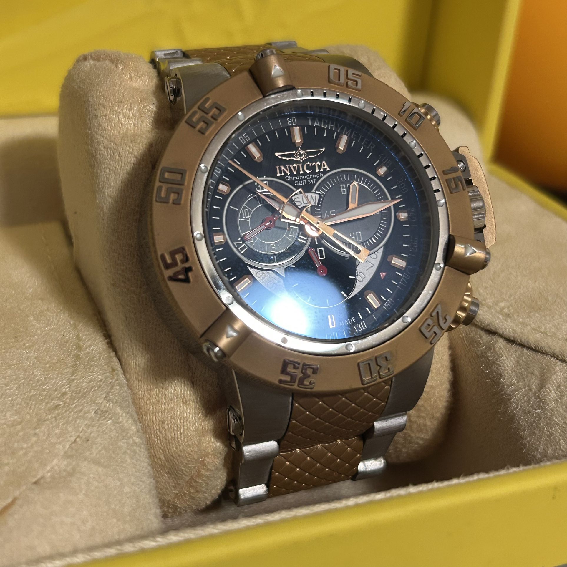Invicta Subaqua Noma III Dragon Scale Gold Bronze Men's Chronograph Quartz Watch Swiss Made