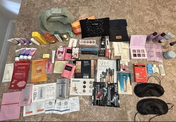 NEW Mixed Lot Makeup Skincare Hair Product Perfumes Travel Bag Samples 50+ items