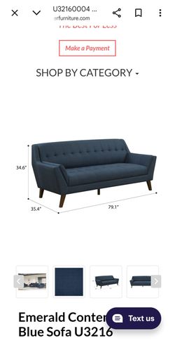 Brand New Emerald Home Furnishing Binetti Sofa Navy