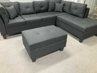 Brand New Sectional & Ottoman With Storage Space Thumbnail