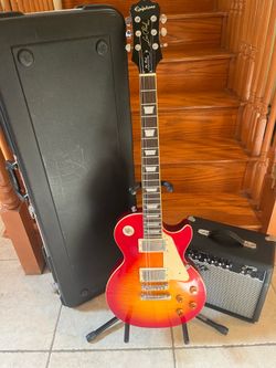 Epiphone Les Paul Standard Pro w/ Hardshell Case, Fender Amp