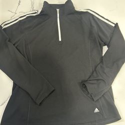 Adidas Golf Shirt Womens XL Black Pullover Sweatshirt Quarter Zip