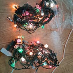 2 Working Sets Of Vintage Tulip Flower Lights 