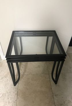 Black Metal End Table