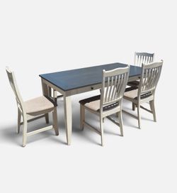 6-Person Mid-Century Dining Set With Storage Drawers, 4 Chairs & Bench, White