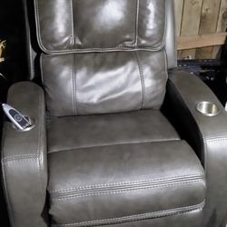 Leather Recliner Chair  W/ Back Massage    In 
