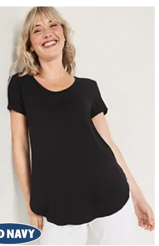 Old Navy Luxe Short-Sleeve Voop-Neck Tunic T-Shirt for Women. Size XS Petite. Brand New