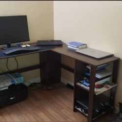 L Shaped Corner Computer Desk Saves Space In Home, Office and Dorm Room
