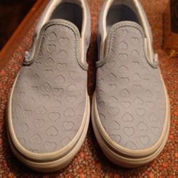 Girls Vans Slipons Impossed Hearts Size 1