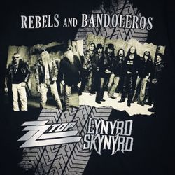 ZZ Top & Lynyrd Skynyrd 2011 Rebels and Bandeleros Tour Tshirt