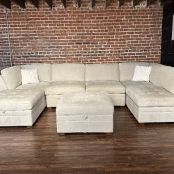 Delivery Available Costco modular 7pc beige sectional sofa couch retails 1700