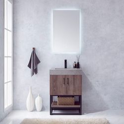 Vinnova 24-inch Oak Finish Undermount Single Sink Bathroom Vanity