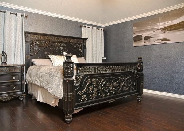 Britannia Rose King Bed Dressed And Nightstand For Sale In San