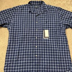 Polo Ralph Lauren blue label Blake, 100% cotton plaid long sleeve button up shirt