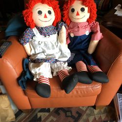 3 Feet Tall Raggedy Anne and Andy . Handmade For Me In1972. Never Played With.9