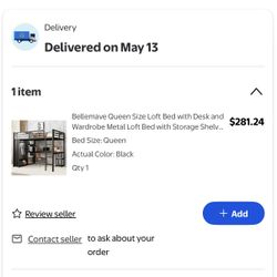 Loft Bed With Desk & Wardrobe Rack