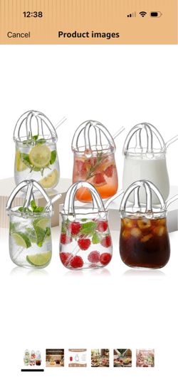 6pcs 13.5oz Glass Purse for Drinks,Unique Thick mixing Glasses for Party