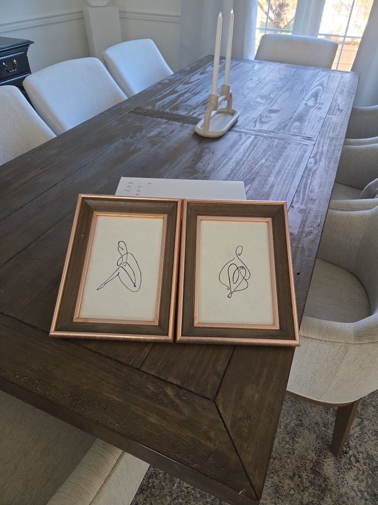 Female Form Framed Hand Painted