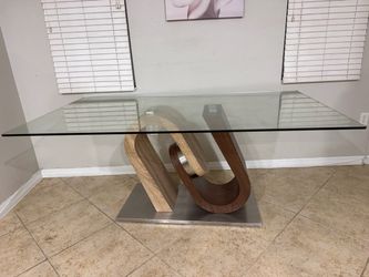 Glass top dining room table