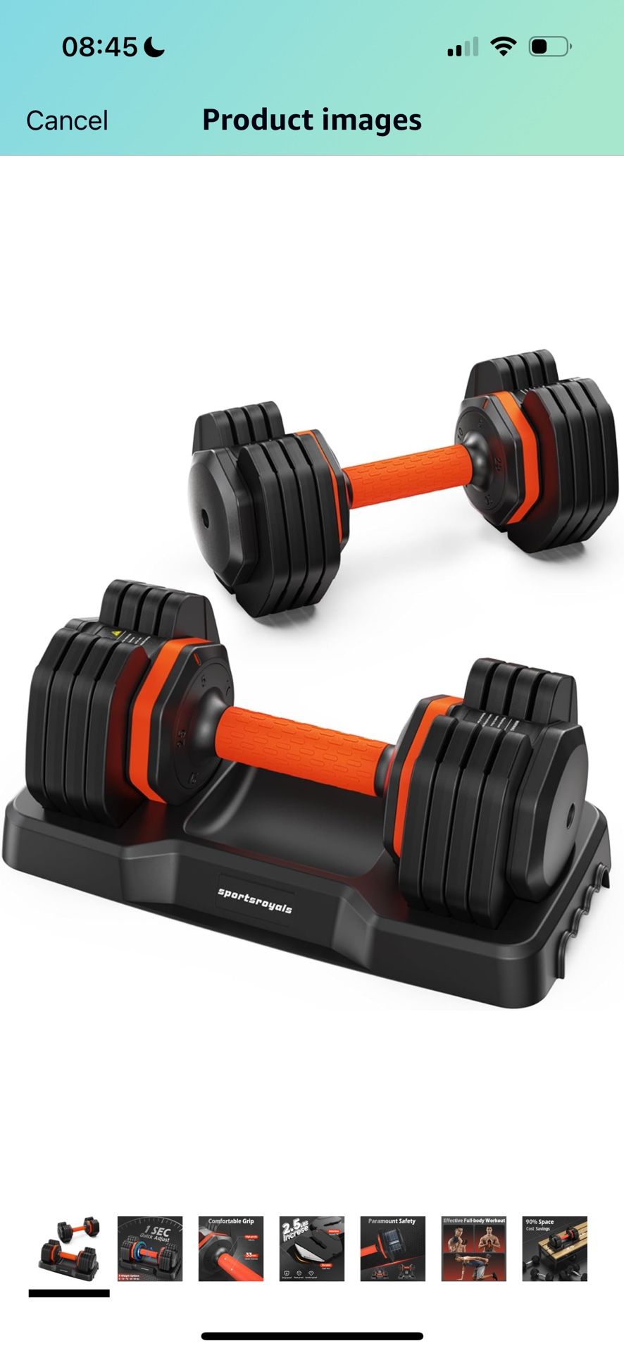 Sportsroyals Adjustable Dumbbells 25LB Single Dumbbells Weights, 5 in 1 Free Weights 5/10/15/20/25lb Dumbbell with Anti-Slip Handle, Suitable for Home