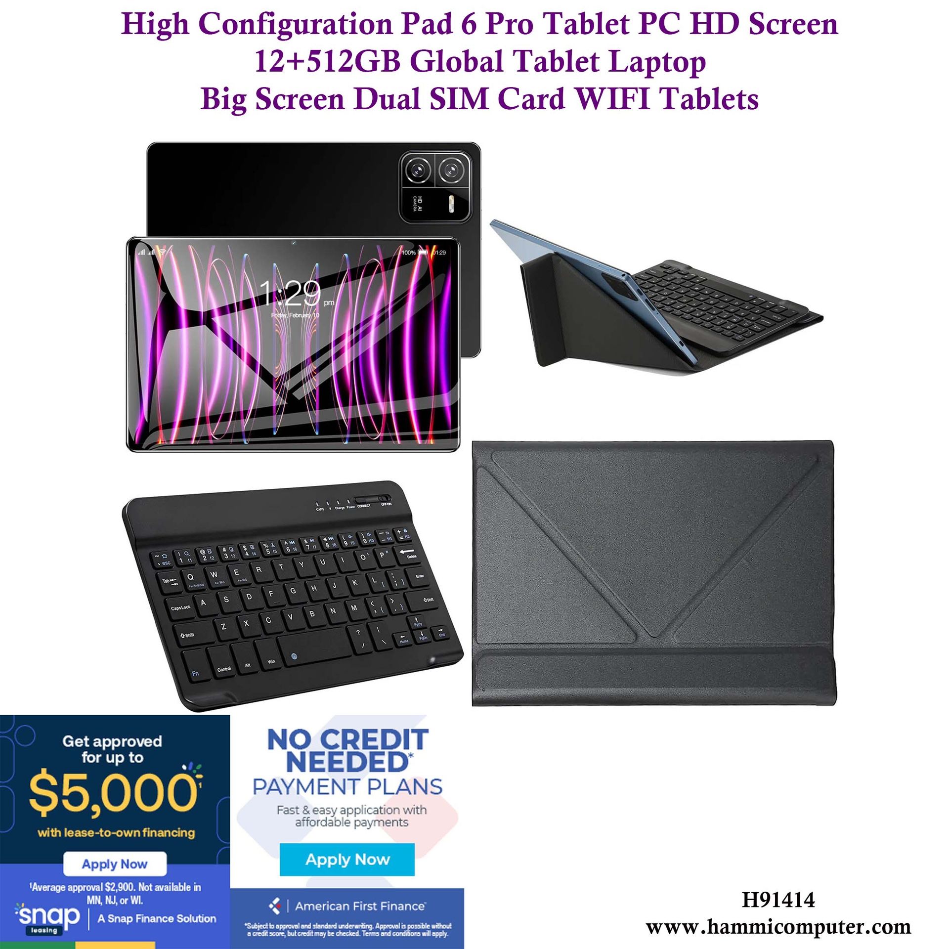 High Configuration Pad 6 Pro Tablet PC HD Screen "H91414"