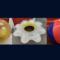 🔶 BLOWUP ITEMS:  Small Beach Ball, SunFlower Life Preserver, GOLD's Gym Exercise Ball... $5 Each Item... 🚚MOVING OUT OF STORAGE📦