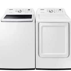 New - Samsung Top Load Washer & Gas Dryer Set 