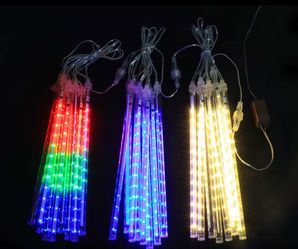 40CM Meteor Shower LED Lights – 8 Tube Falling Rain Christmas Lights