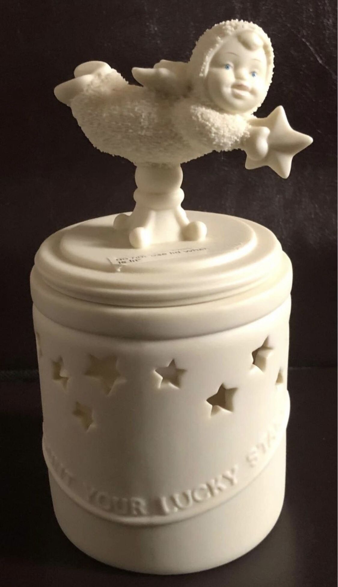 Snowbabies Dept 56 'Count Your Lucky Stars' #56-69129 Candle Jar Figurine