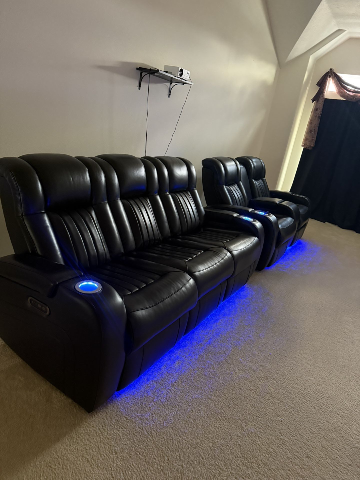 Reclining LED Couch Set