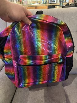 rainbow holographic backpack 