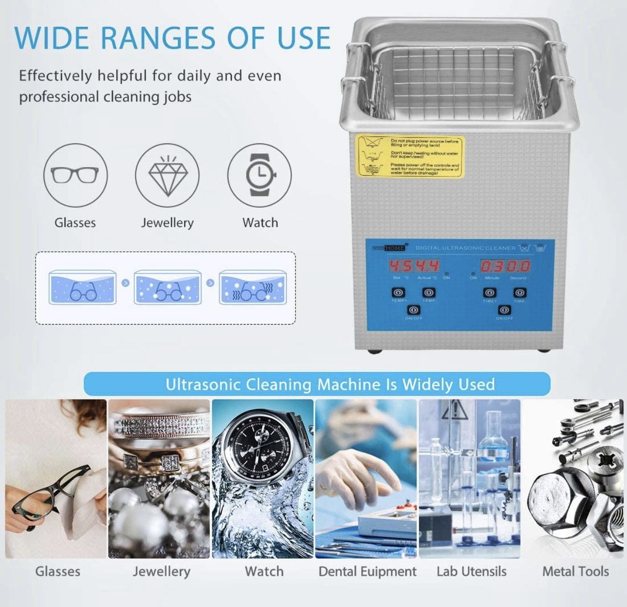 New 2L Ultrasonic Cleaner Machine with Digital Timer and Heater