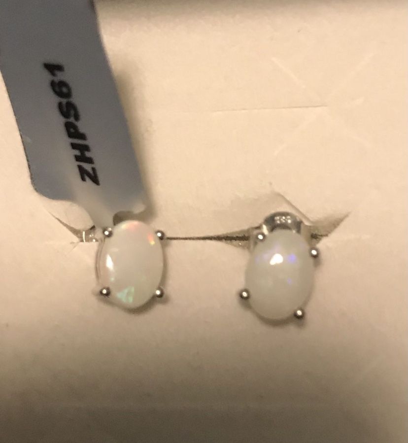 Coober Pedy Opal & Silver Earrings