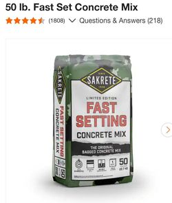 7 Free bags fast setting concrete
