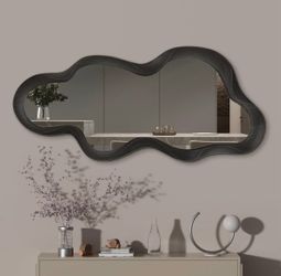 Large Cloud-Shaped Wall Mirror Dark Frame