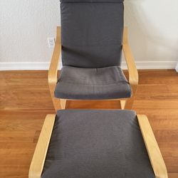 IKEA POANG ARMCHAIR & FOOTSTOOL