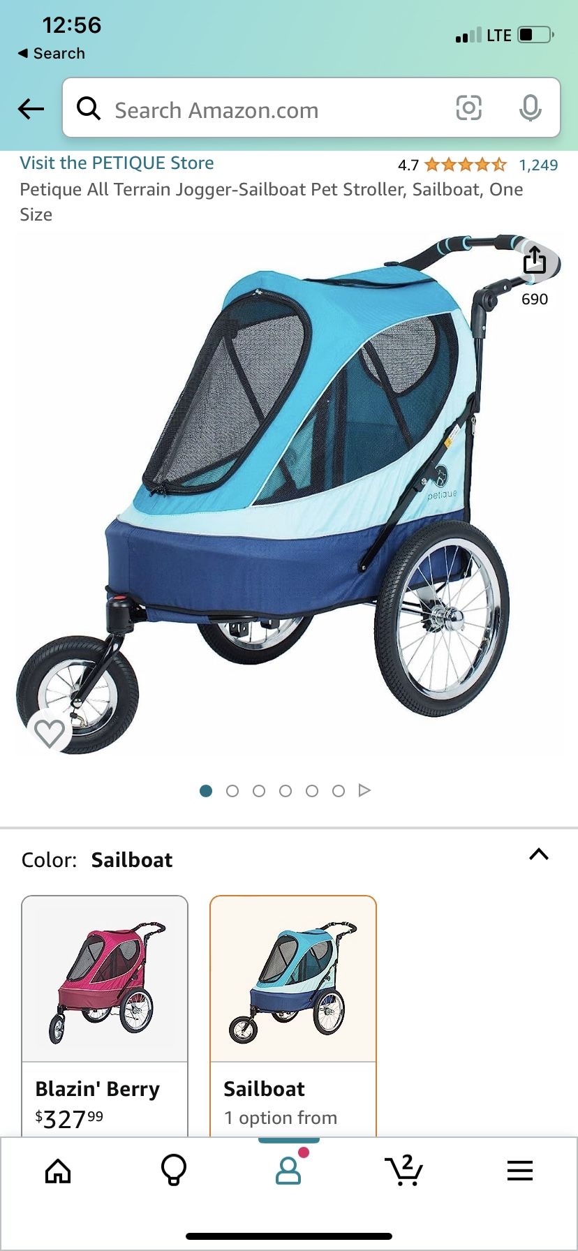 Petique All Terrain Jogger-Sailboat Pet Stroller