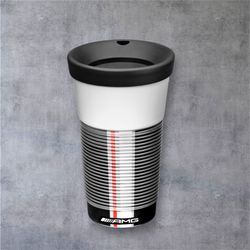 Mercedes-AMG Porcelain Travel Mug by KAHLA Germany White Coffee Cup Silicone Lid
