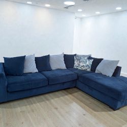 Royal blue Pillow Back Sofa