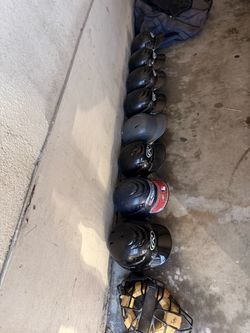 Lot of Rawlings Black Baseball Batting Helmets