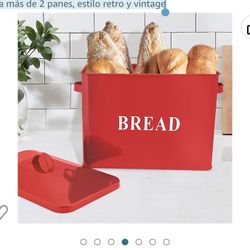 -Far Red bread basket for kitchen countertop, metal support for farm decoration, extra large and high capacity storage container, 13 x 9.8 x 7.3 inche