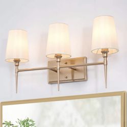 (New In Box) Bathroom Light Fixtures, 3-Light Gold Vanity Lights, Modern Bathroom Vanity Light Fixture
