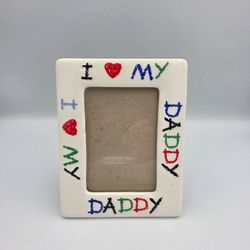 Vtg. 90's I Love My Daddy 5.5" x 7" Ceramic Picture Frame Fits 5.5" x 4" Photo