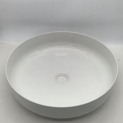 Alape AB .S0450.1 White Round Ceramic Vessel Bathroom Sink Glossy Modern 18”