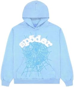Sky Blue Web Sp5der Hoodie - s