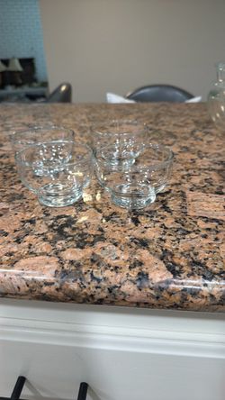 Set of 4 Clear Glass Dessert Bowls