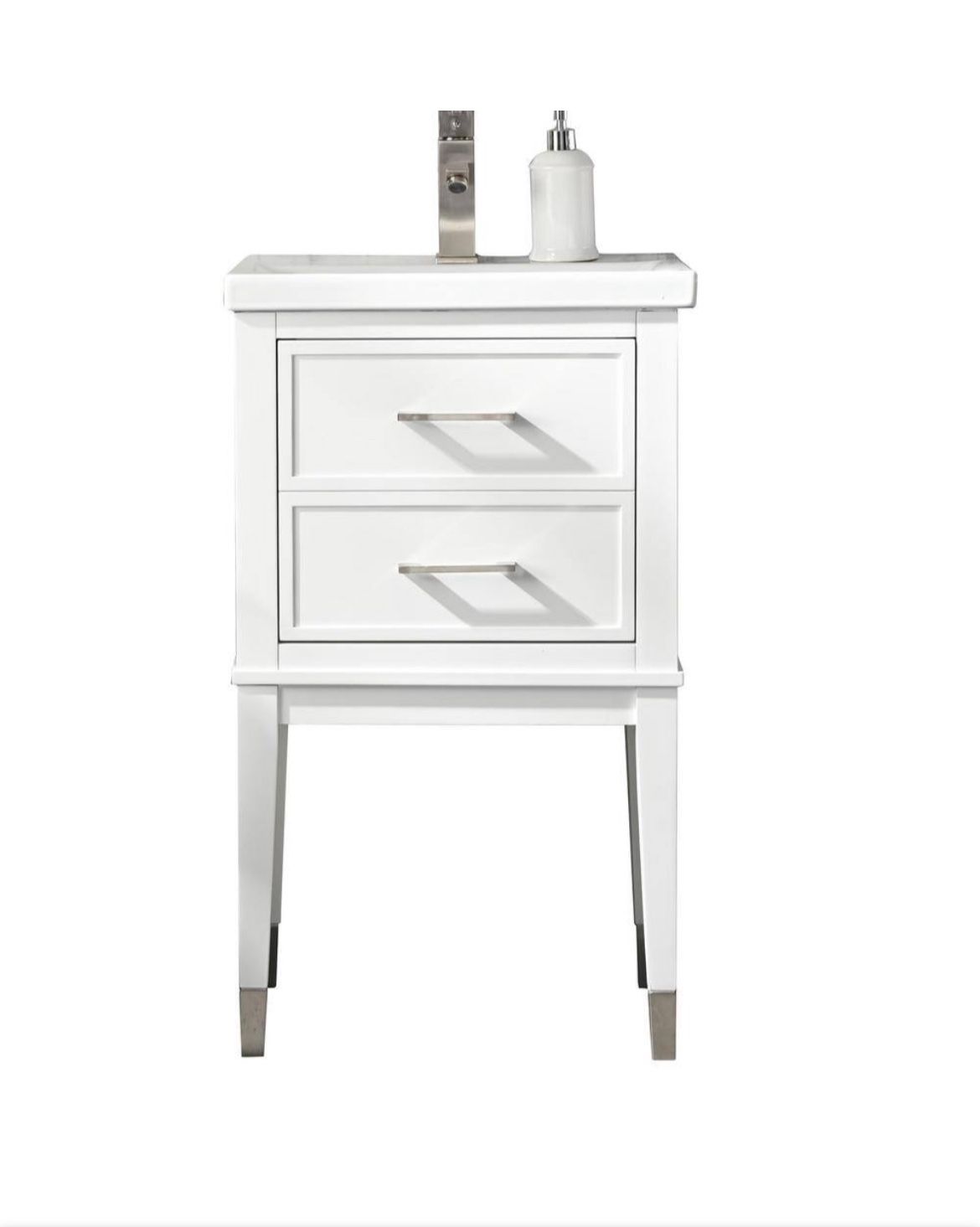 Clara 20 in. W x 15.7 in. D Bath Vanity in White with Porcelain Vanity Top in White with White Basin (No Faucet)