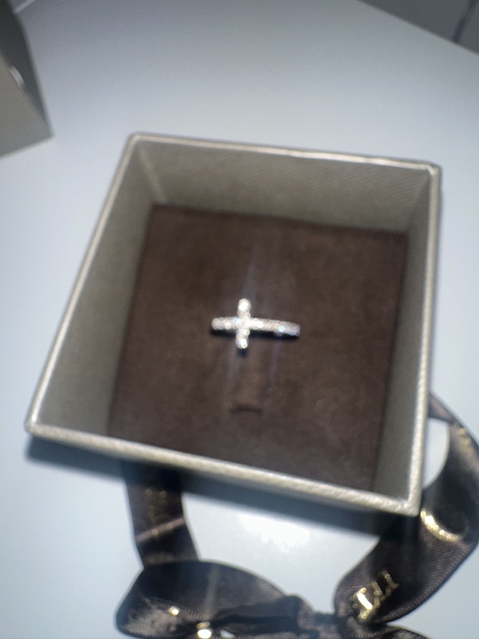 White Gold Ring With Diamond Italy